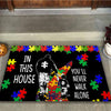 In This House You'll Never Walk Alone Autism Awareness Doormat Autism Home Decor Autism Awareness Gift Idea HT