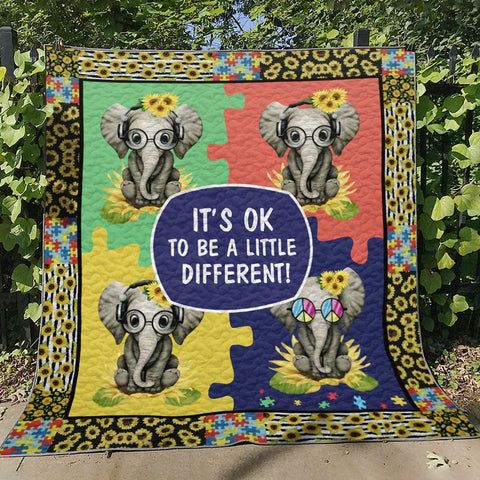 It's OK to be different Elephant Sunflower Blanket