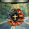 Flag Sunflower Cross Car Hanging Ornament