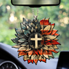 Flag Sunflower Cross Car Hanging Ornament