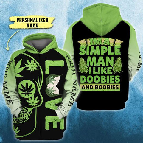 Personalized Simple Man Unisex Hoodie For Men Women Cannabis Marijuana 420 Weed Shirt Clothing Gifts HT