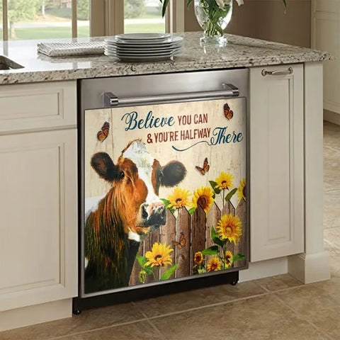 Farm Cow Kitchen Dishwasher Cover Decor Art Housewarming Gifts Home Decorations HT