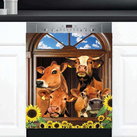 Farm Cow Kitchen Dishwasher Cover Decor Art Housewarming Gifts Home Decorations HT