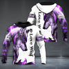 Unisex Wolf Hoodie Purple Wolf 3D All Over Printed Hoodie Shirt by SUN QB05282005