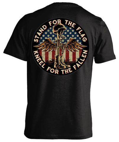 Battlefield Cross Stand For The Flag Kneel For The Fallen Military Patriotic T-shirt Patriots Shirt Veterans Shirt Veterans Gifts