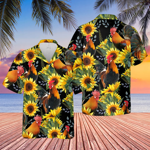 Rooster sunflowers hawaii shirt rooster lover hawaiian shirt TTM