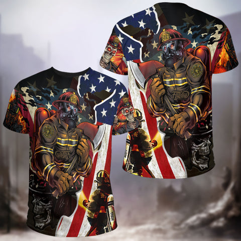 Patriotic Firefighter Shirt 3D All Over Printed Shirts For Men TTM