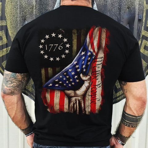 We The People 1776 T-shirt, Distressed American Flag Shirt, Constitution USA, Patriotic Shirt
