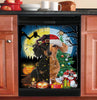 Dog Witch And Christmas Hat Dishwasher Cover Halloween Gift Christmas Gift Kitchen Decor HT