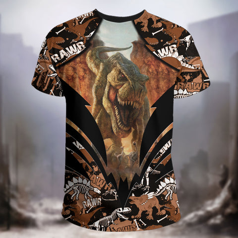 Dinosaur Shirt Brown DINOSAURS 3D ALL OVER PRINTED SHIRTS MP906