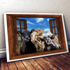 Cow Selfie Funny Window Wall Art, Cattle Wall Art, Canvas Print, Canvas Poster, Farmhouse Decor, Gifts for Farmers HN