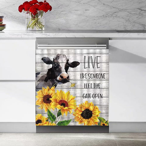 Farm Cow Kitchen Dishwasher Cover Decor Art Housewarming Gifts Home Decorations HT