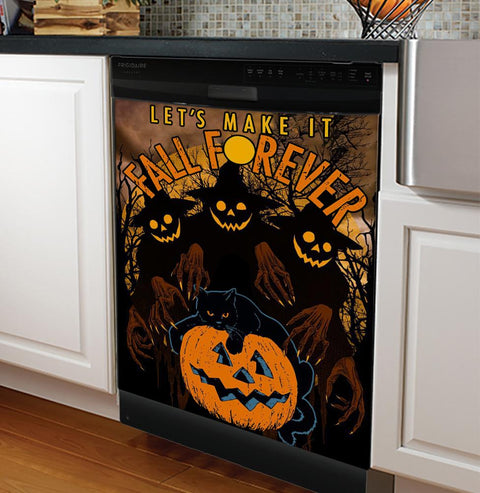 Black cat Halloween Dishwasher Cover Black Cat Pumpkin Halloween Dishwasher Cover HT