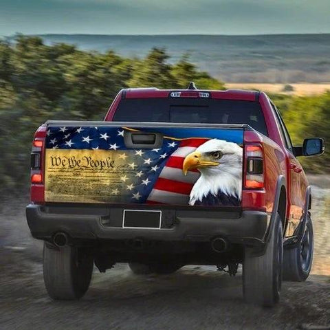 We The People 02 Patriot American Eagle Truck Tailgate Decal Sticker Wrap 9 11 American Truck Tailgate Decal Sticker Wrap, 911 20th Anniversary Decal, Patriot Day Truck Decal, Patriot Decal, American Patriot Anniversary Car Back Decal
