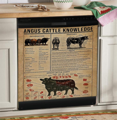 Angus Cattle Farm Dishwasher Cover Angus lover Gift, Angus Gift Idea, Angus Knowledge Dishwasher Cover HT