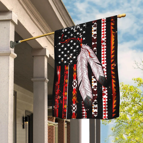 Native Flag US Feather Native American Flag