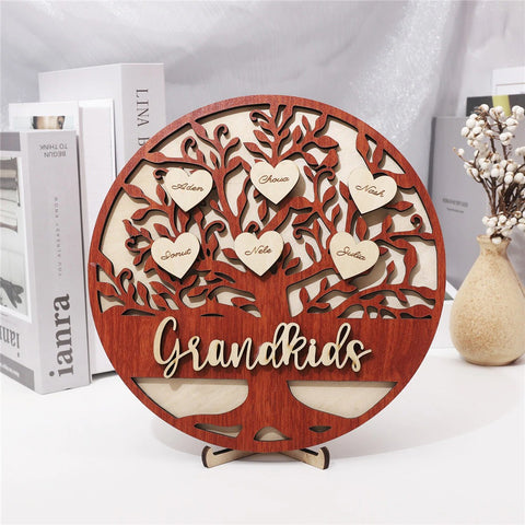 Personalized Hanging Hearts Family Names Sign Frame Mothers Day Decor Home Decorations Mom Grandma Gifts HT
