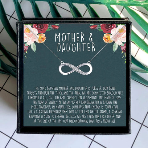 Mother Daughter Infinity Necklace Mothers Day Necklace Mom Jewelry Gift Card For Her, Mom, Grandma, Wife HT