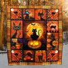 Black Cat Halloween Quilt Blanket Comforter Bedding Home Decoration ND