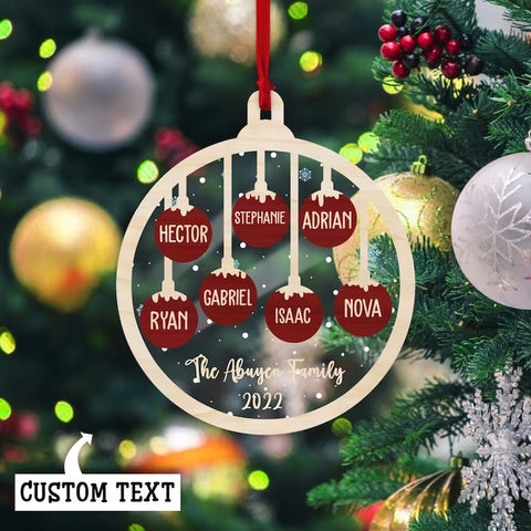 Personalized Christmas Ornament, Custom Family Gift Christmas Tree Decoration