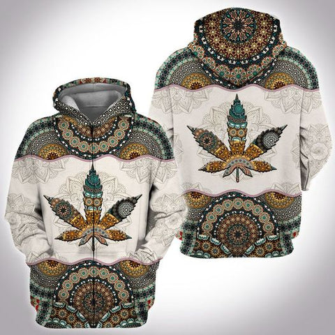Weed Mandala Unisex Hoodie For Men Women Cannabis Marijuana 420 Weed Shirt Clothing Gifts HT