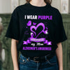 I WEAR PURPLE IN MEMORY OF MY MOM ALZHEIMER'S T-SHIRT