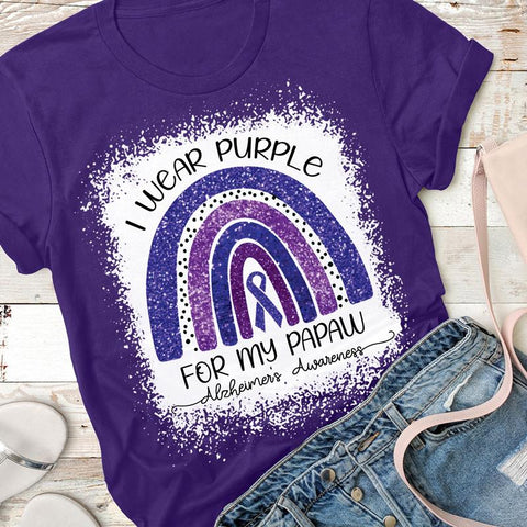 I WEAR PURPLE FOR MY PAPAW T-SHIRT, Alzheimer's shirt, I Wear Purple Shirt