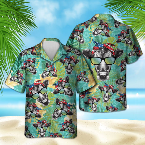 BADASS AMERICAN COW HAWAIIAN SHIRT