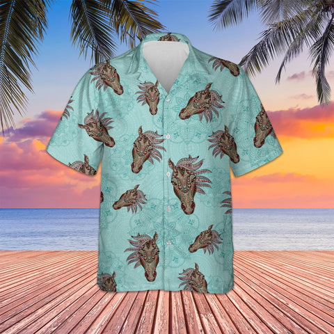 COLORFUL PATTERN HORSE HAWAIIAN SHIRT