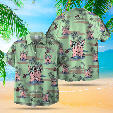 PIG ISLAND CARTOON HAWAIIAN SHIRT