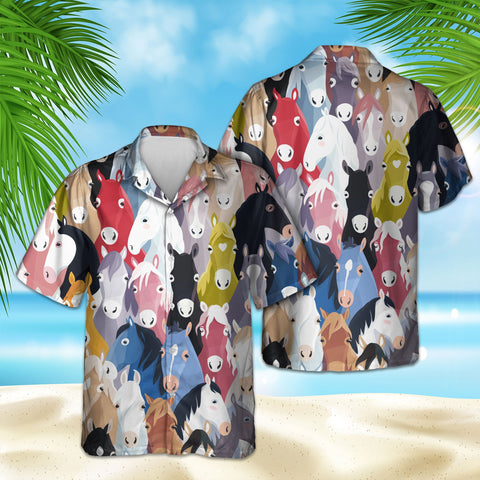 COLORFUL HORSE SEAMLESS HAWAIIAN SHIRT