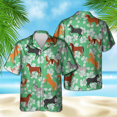 HORSE BREEDS SEAMLESS HAWAIIAN SHIRT