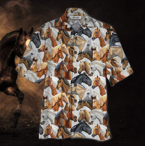 HORSE WATERCOLOR ART HAWAIIAN SHIRT