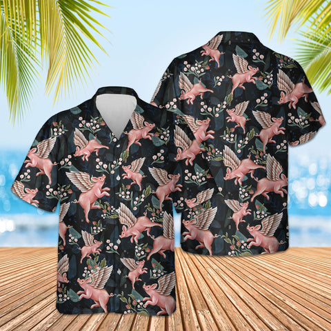 FLYING PIG VINTAGE HAWAIIAN SHIRT