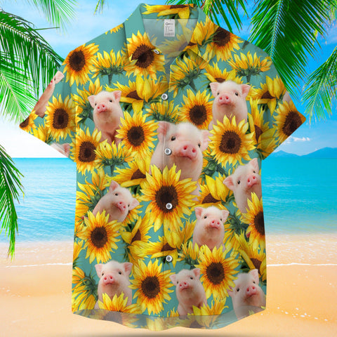 PIG SUNFLOWER HAWAIIAN SHIRT