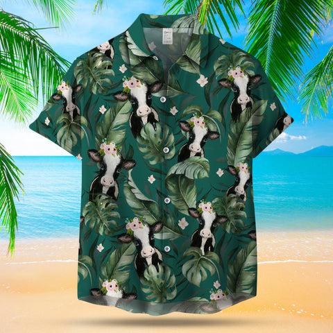 COW IN THE TROPICAL FOREST HAWAIIAN SHIRT