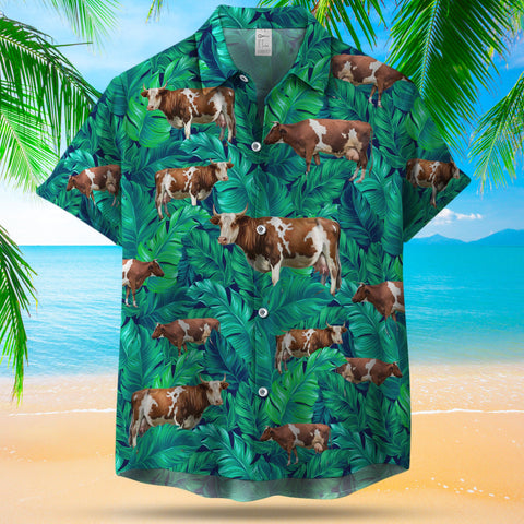 DAIRY COWS SEAMLESS PATTERN HAWAIIAN SHIRT