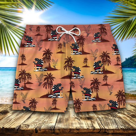 FIREFIGHTER SEAMLESS PATTERN HAWAIIAN SHORT Men Hawaii Shorts