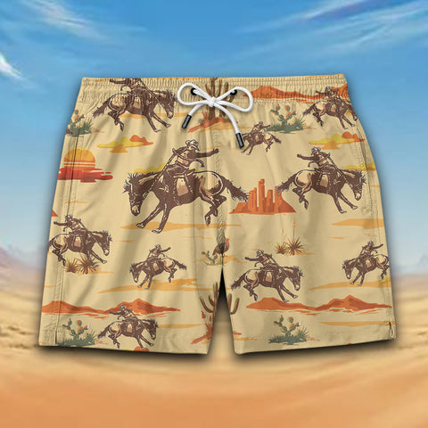 STRONG COWBOY SEAMLESS PATTERN HAWAIIAN SHORT Men Hawaii Shorts