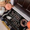 A WICKED WITCH AND A GRUMPY TOAD CUSTOMIZABLE DOORMAT