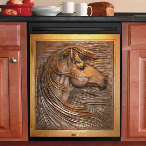 Horse Kitchen Dishwasher Cover Decor Art Housewarming Gifts Home Decorations HT