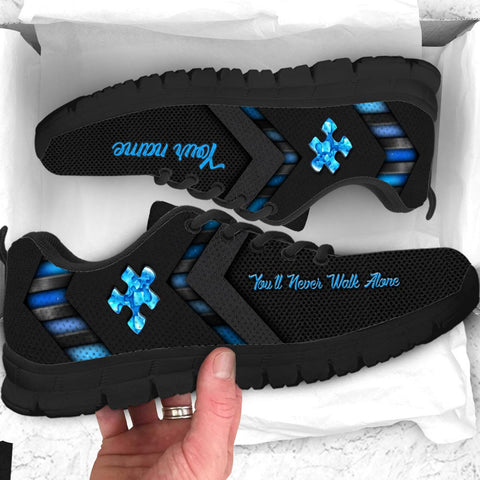 You'll Never Walk Alone Autism Awareness Shoes Personalized Men/Women Running Sneaker Shoes Autism Awareness Gift Idea HT