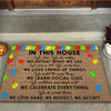 We Love Hard Autism Awareness Doormat Autism Home Decor Autism Awareness Gift Idea HT