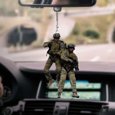 HEROIC SOLDIERS VETERAN CAR HANGING ORNAMENT TIM18 Gift for Veteran Day US Veteran Ornament