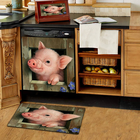 Farm Pig Kitchen Dishwasher Cover Decor Art Housewarming Gifts Home Decorations HT