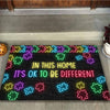 It's OK To Be Different Autism Awareness Doormat Autism Home Decor Autism Awareness Gift Idea HT