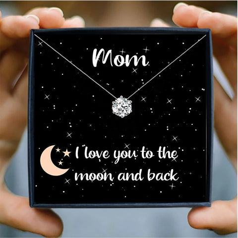 Love Mom Mothers Day Necklace Mom Jewelry Gift Card For Her, Mom, Grandma, Wife HT