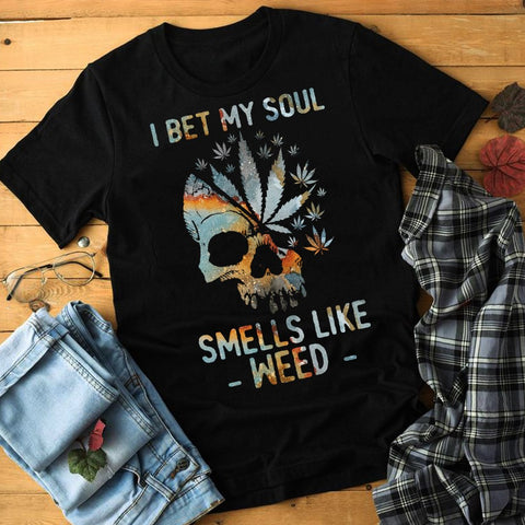 Smells Like Weed Unisex T-shirt For Men Women Canabis Marijuana 420 Weed Shirt Clothing Gifts HT