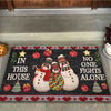 In This House No One Fights Alone Snowman Autism Awareness Doormat Christmas Autism Home Decor Autism Awareness Gift Idea HT