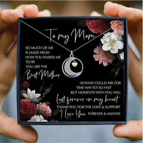 To My Mom Moon Mothers Day Necklace Mom Jewelry Gift Card For Her, Mom, Grandma, Wife HT